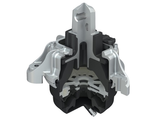 Güç aktarma organları, bir motor veya şanzıman destek kolu, bir izolasyon elemanı ve bir gövde tarafı bağlantı elemanından oluşur. 