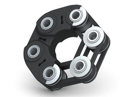 Pervane şaftını esnek pervane şaftı kaplinleri ile sabitleyen ve izole eden merkez kovanlar veya kauçuk mafsal diskler